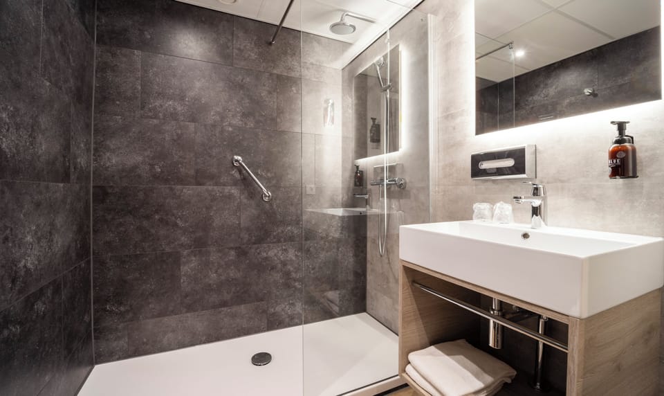 Comfort Double Room | Bathroom | Shower, eco-friendly toiletries, hair dryer, towels