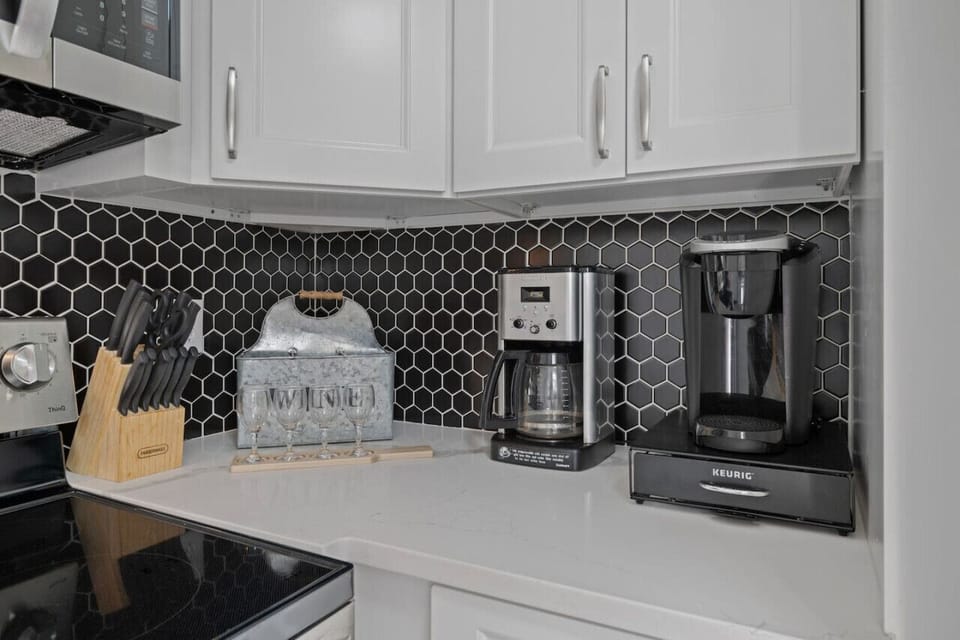 Choose from a Keurig or drip coffee maker to satisfy your morning or midday caffeine cravings.