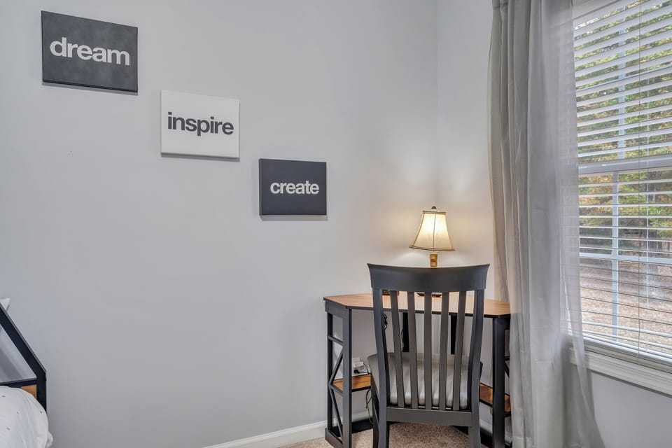 Space to catch up on some office work and at night, a nice abode for the kids.