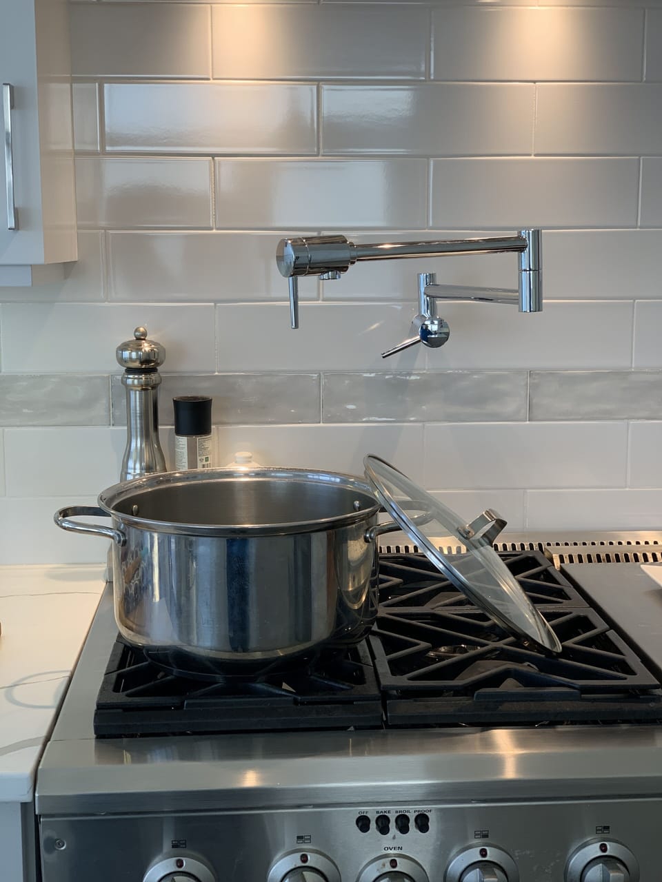 No need to carry that pot-full of water with this handy pot-filler.