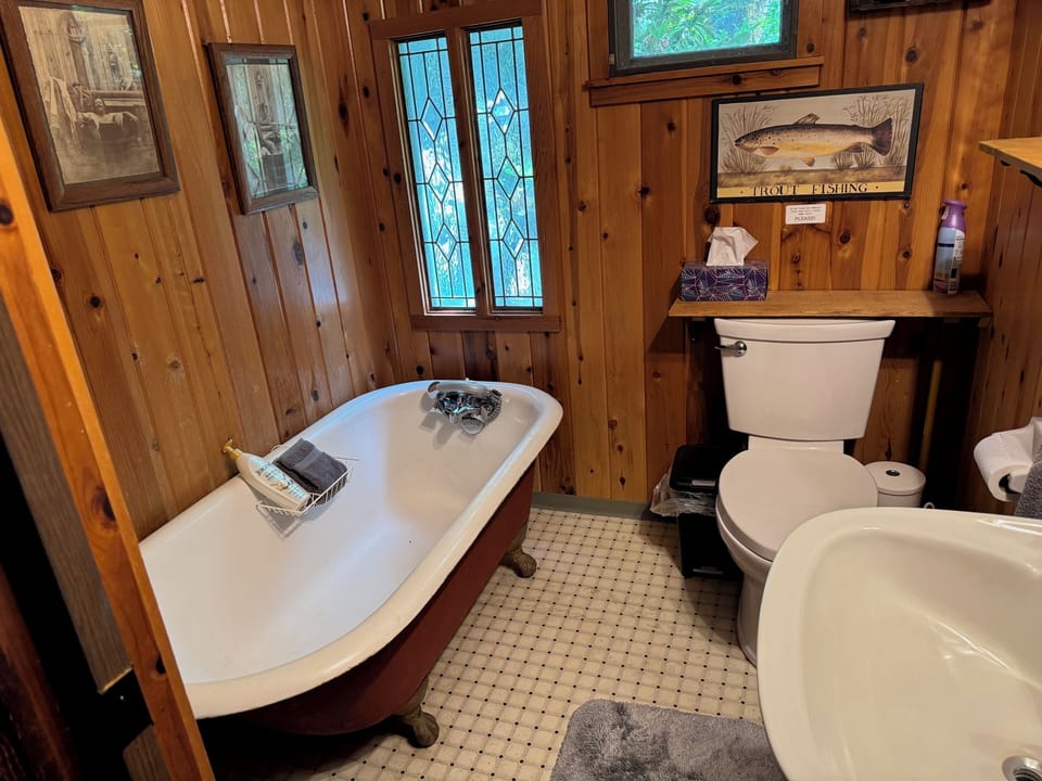 Downstairs bathroom with clawfoot tub