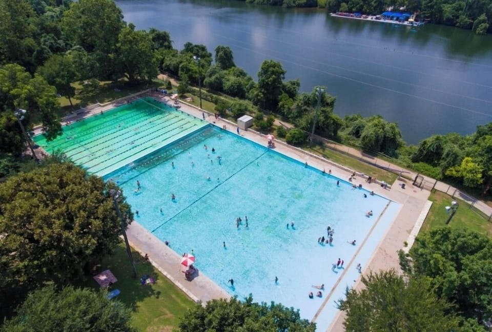 Deep Eddy Pool by the lake is only 10 mins