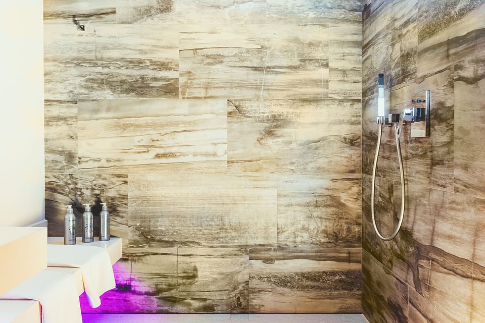 Shower, free toiletries, hair dryer, bathrobes