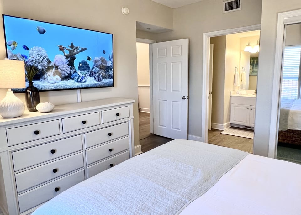 Guest Bedroom with 58" TV