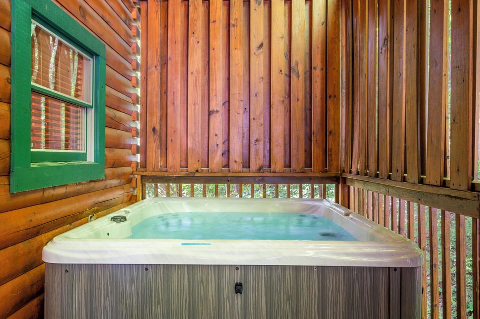 Hot tub on porch