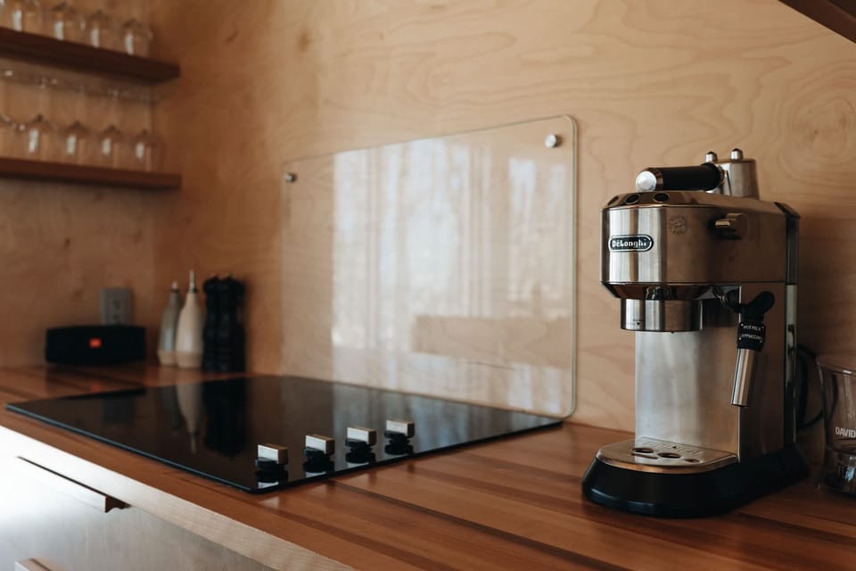 Elevate your mornings: espresso brewing in your refined kitchen.