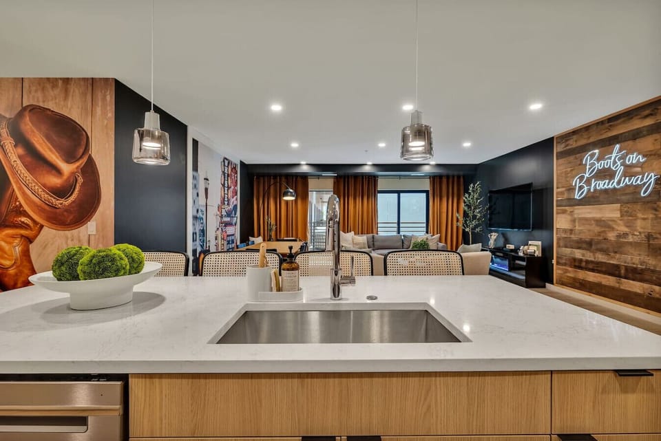 Open concept living/dining/kitchen areas