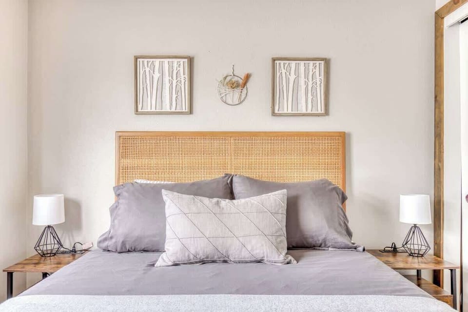 Sink into comfort—our cozy queen bed is made up with soft linens and calming tones for the perfect night's rest.