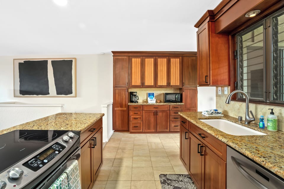 Upgraded kitchen and appliances.