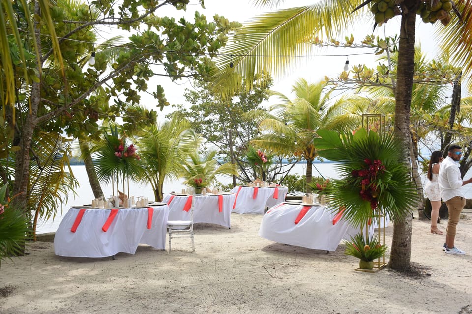 Outdoor banquet area