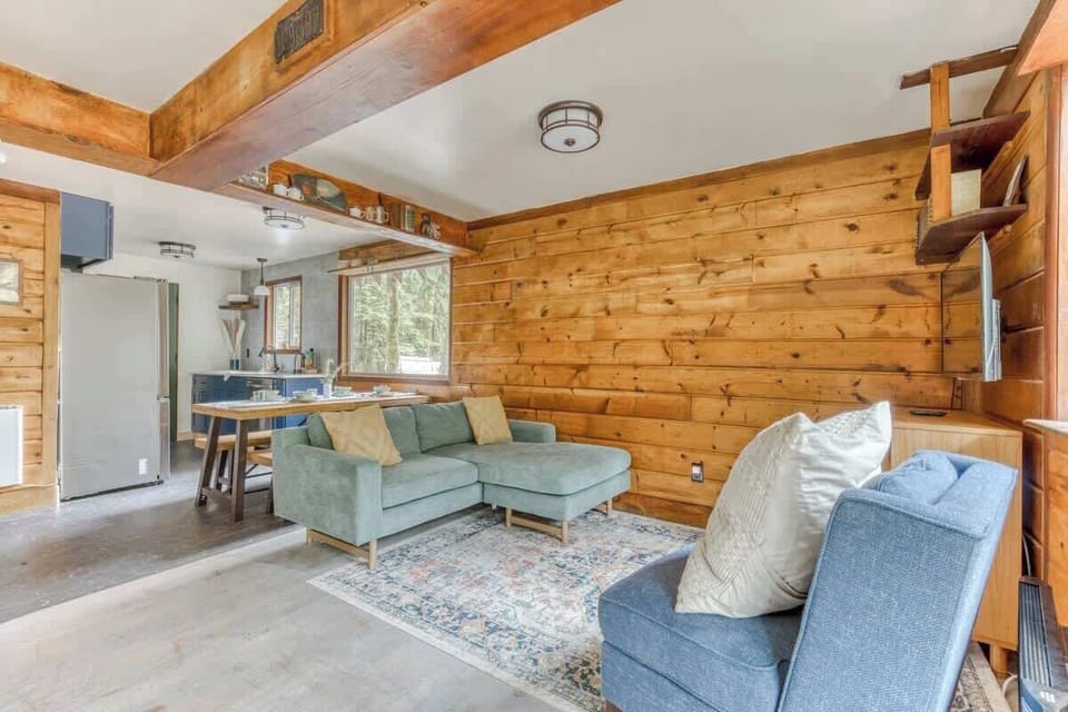 Open concept space offers the opportunity for everyone to enjoy the Cabin