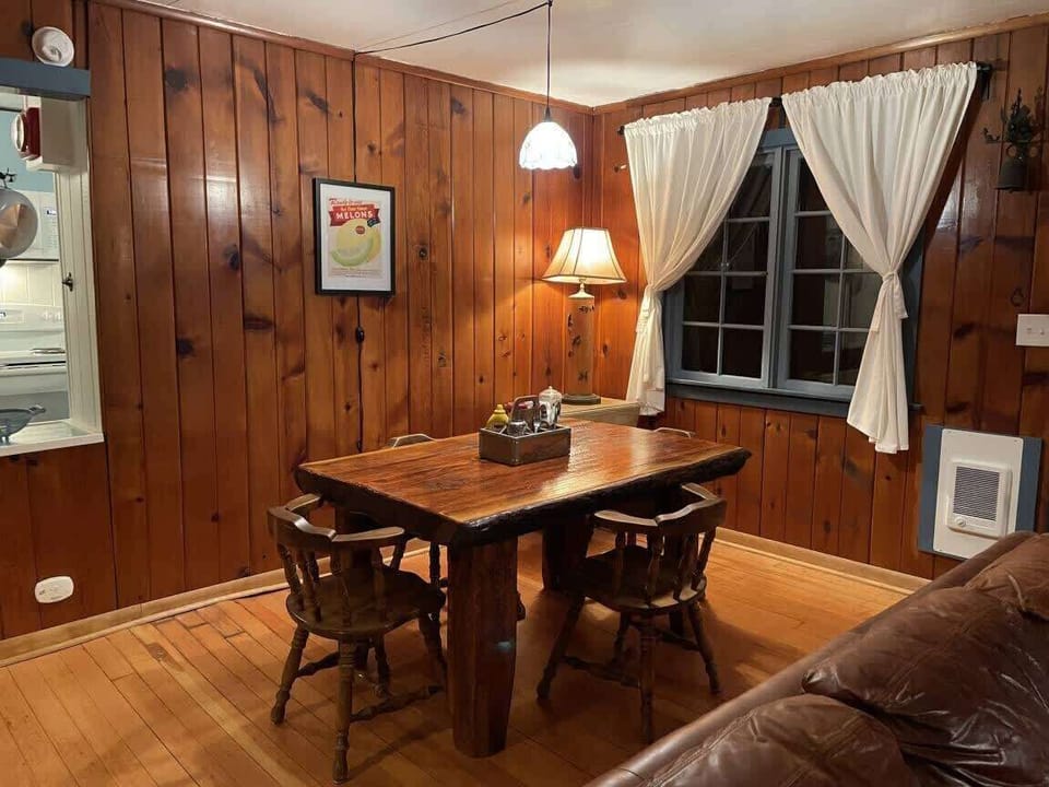 Comfortable dining area offers a cozy ambiance.