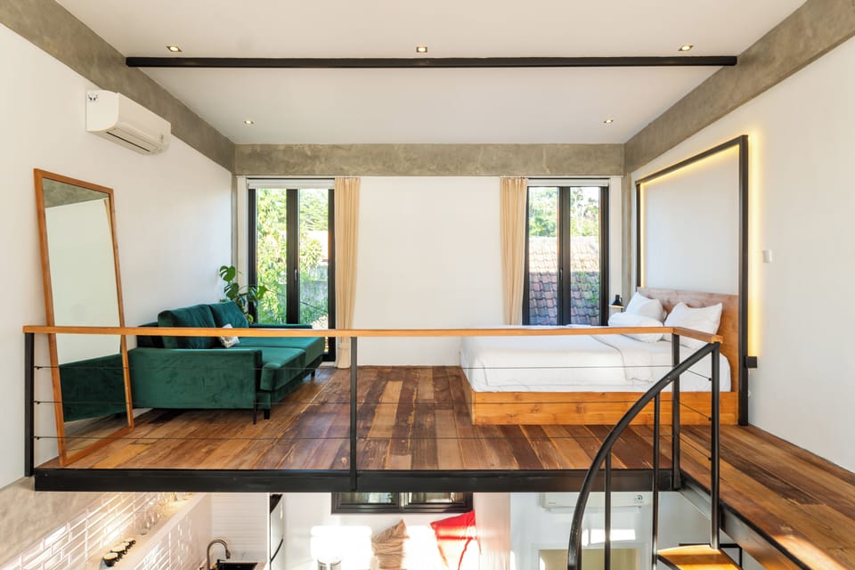 Two Bedroom Loft with a Fully Equipped Kitchenette and Private Pool | Desk, laptop workspace, iron/ironing board (on request), WiFi (free)
