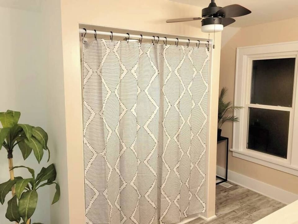 Full Size Tub with Shower. Upstairs.