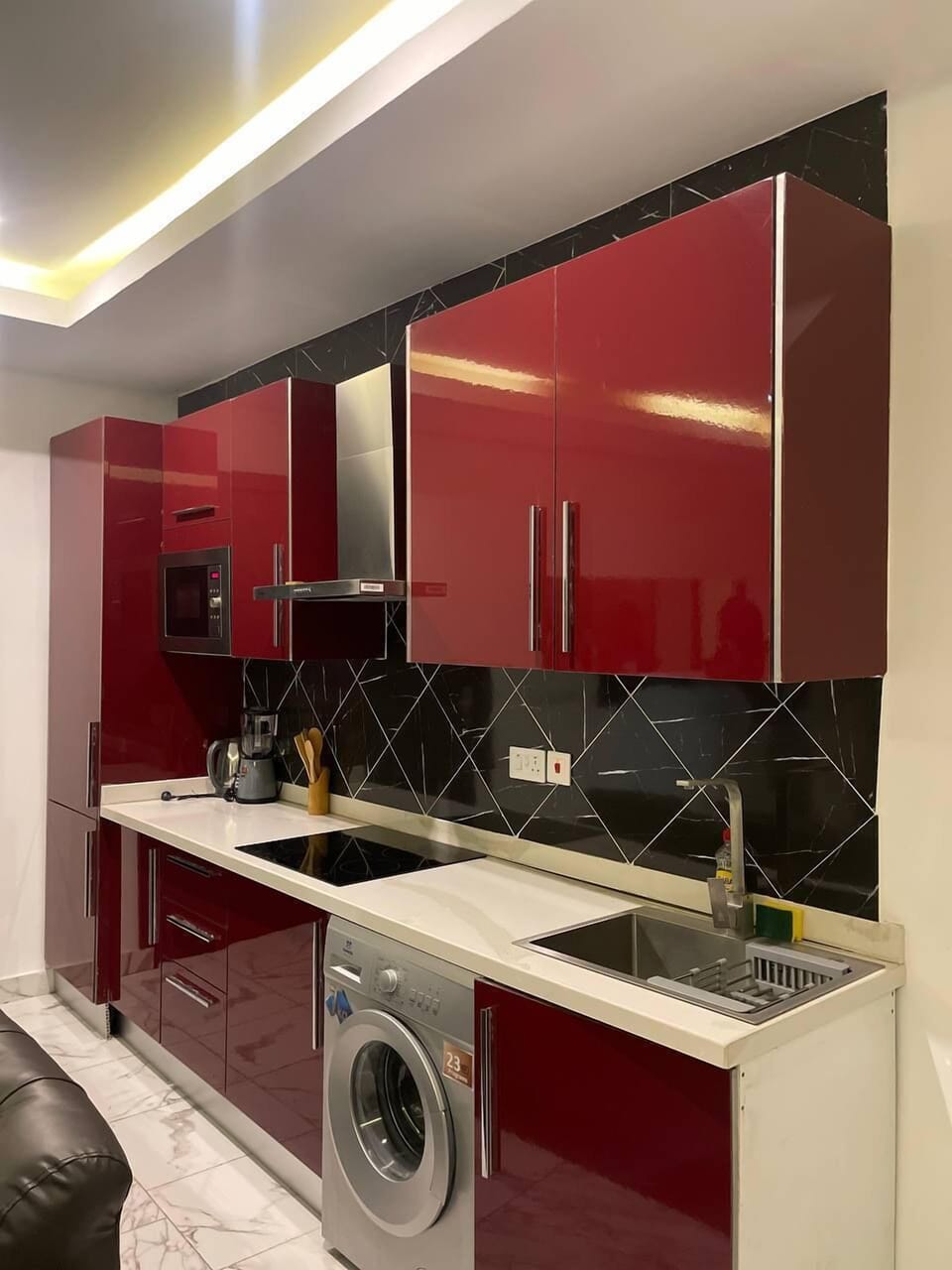 Luxury Apartment | Private kitchen | Fridge, microwave, oven, dishwasher