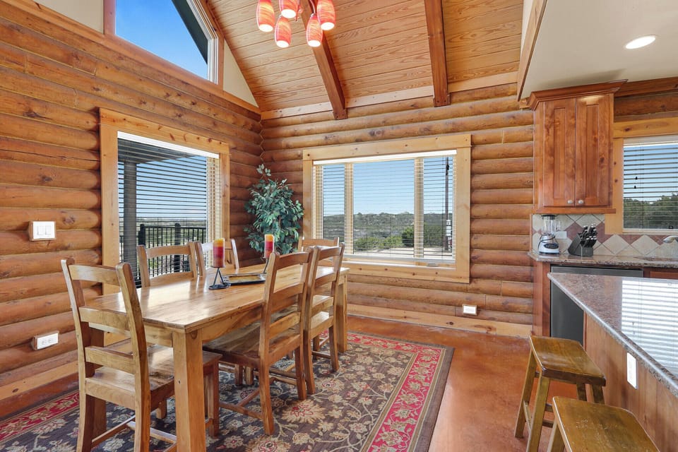 Large formal dining with a view