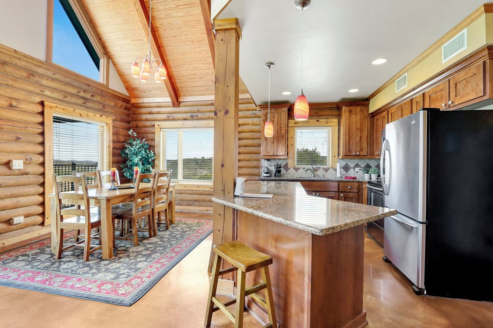 Dining is adjacent to the kitchen