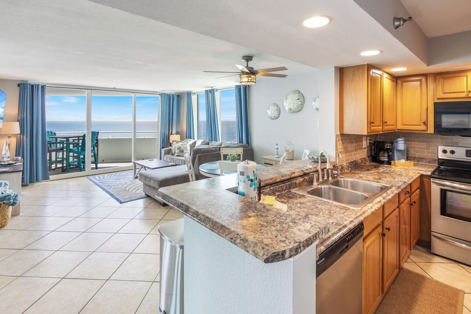 Perdido Sun Resort 1006 by PKRM - Kitchen is just the right size for a vacay getaway!
