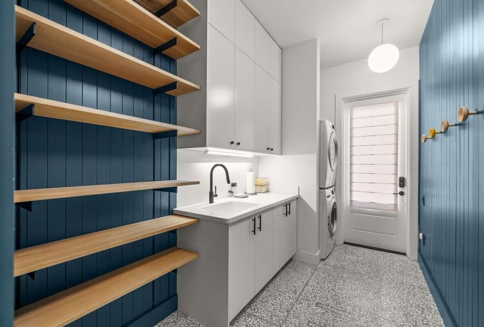 Laundry Room with Washer, Dryer, + Sink