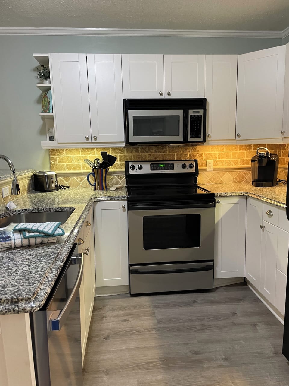 Fully stocked kitchen with everything you need to cook a meal!