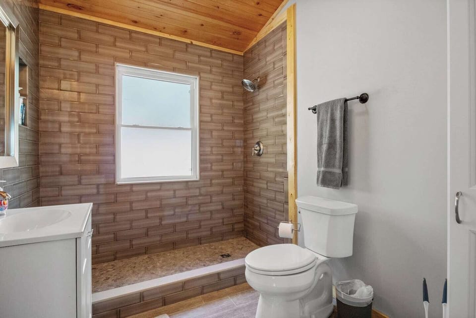 Rinse off and reset in a full bathroom before your group heads out for the day.