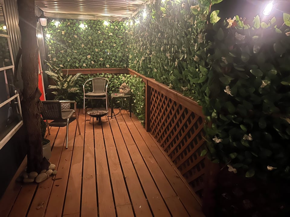 Private deck with hot tub