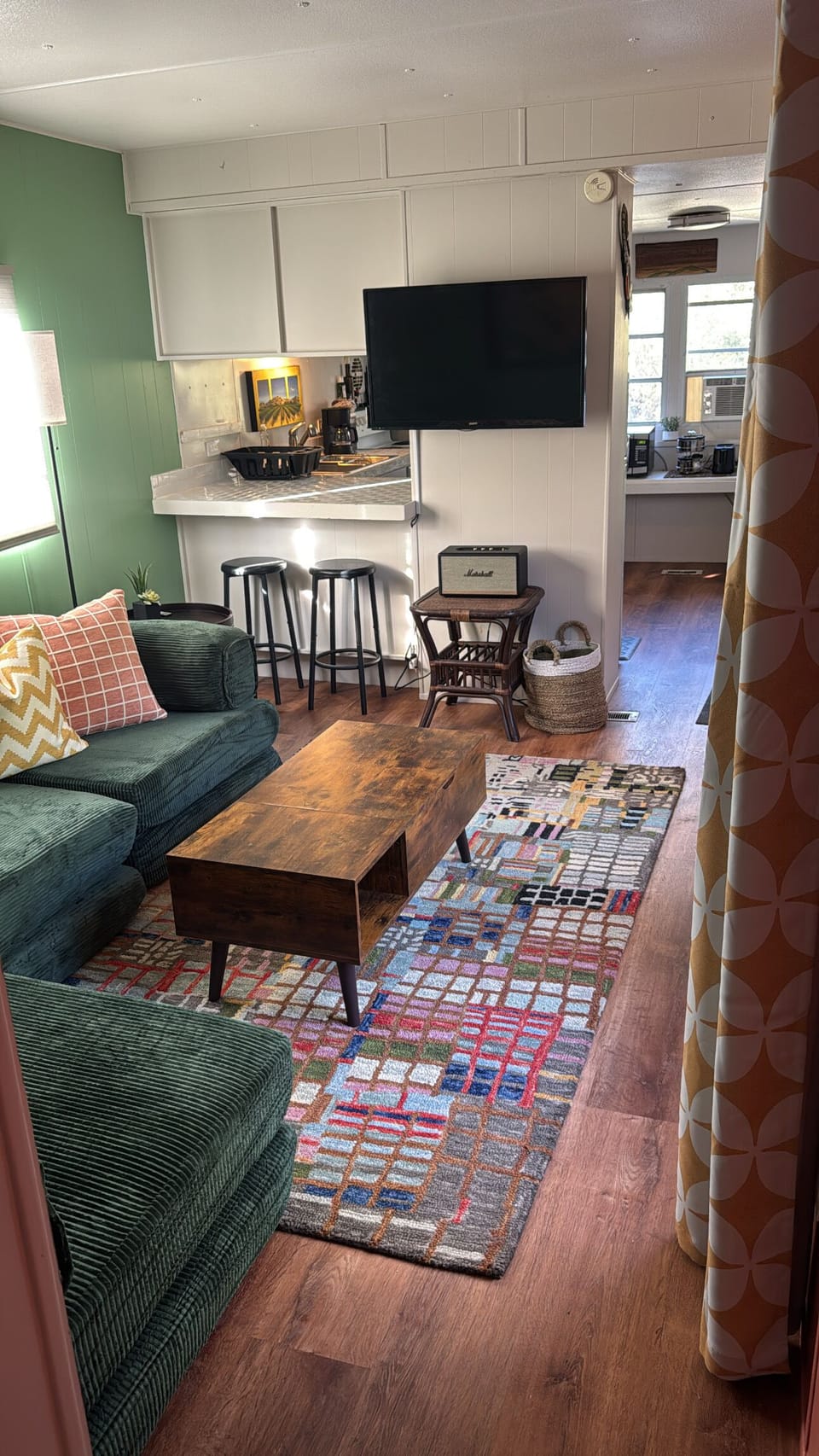 Open living area with TV and games