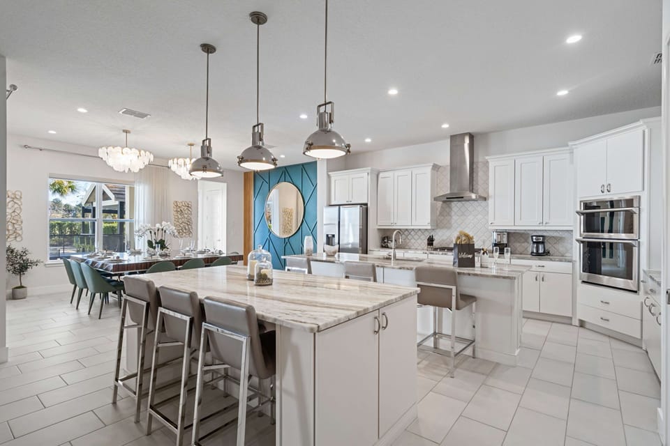This kitchen and dining room layout is perfect for the family vacation