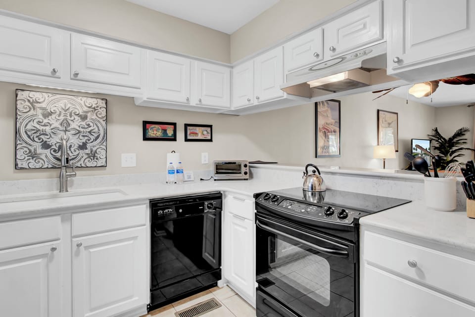 Modern appliances in the kitchen.