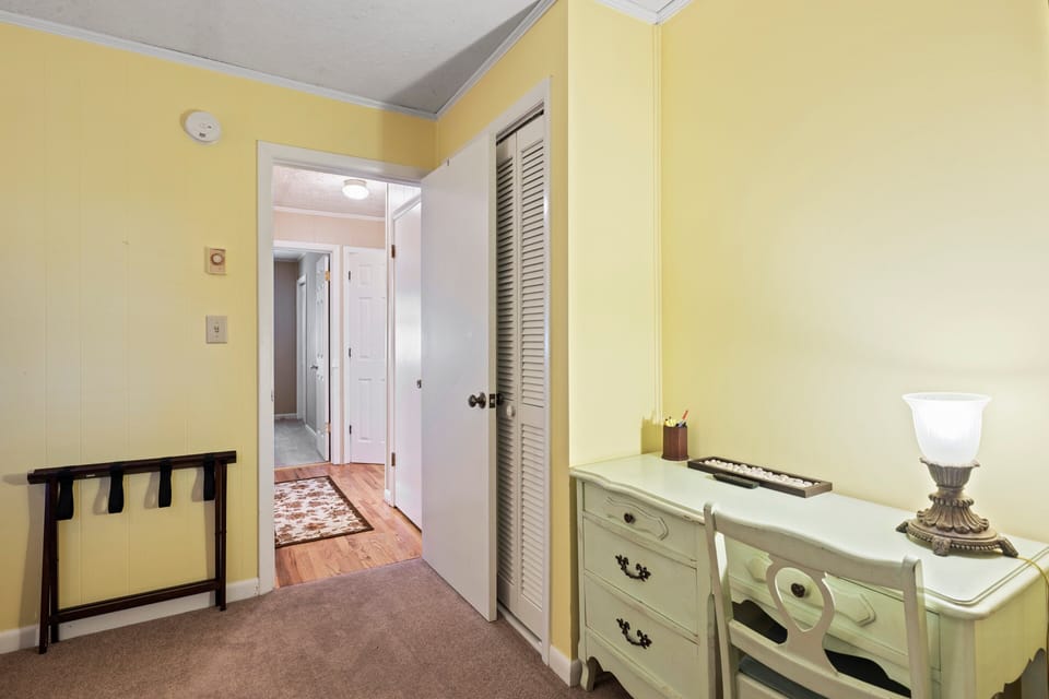 Desk space is perfect for remote workers or students.