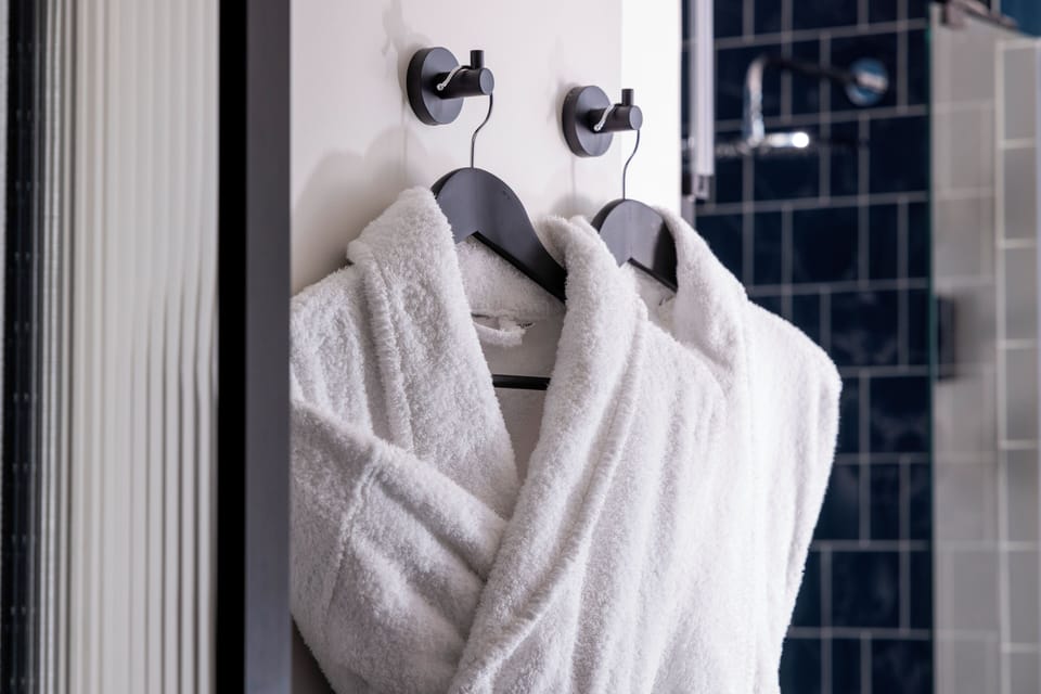 Free toiletries, hair dryer, towels, soap