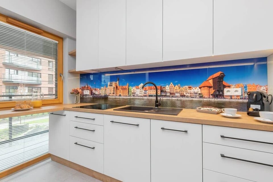 The kitchenette's practical layout maximizes space and functionality.