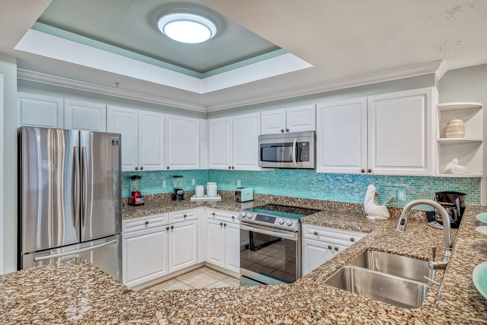 Fully stocked kitchen