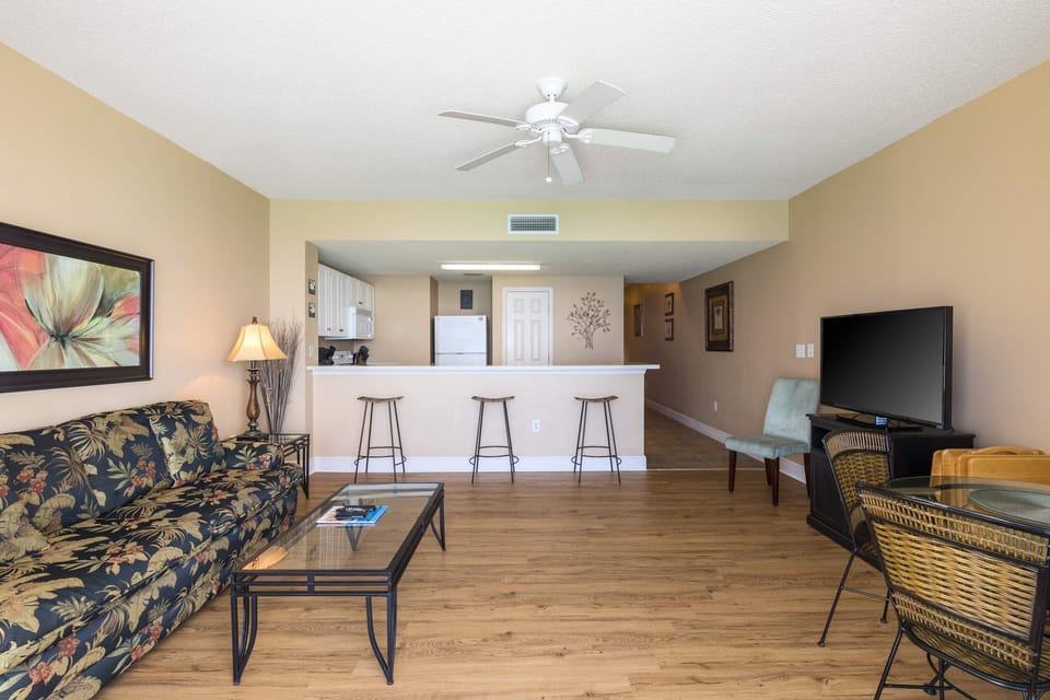 The Expansive Living Room Offers Space to Spread Out