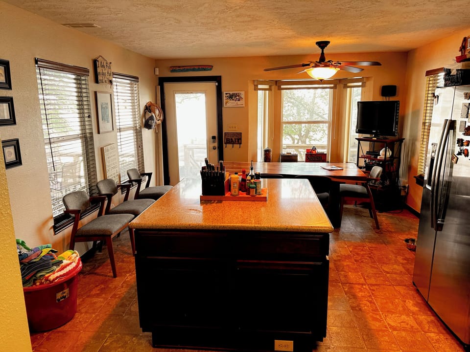 Kitchen - large island and table for 8.