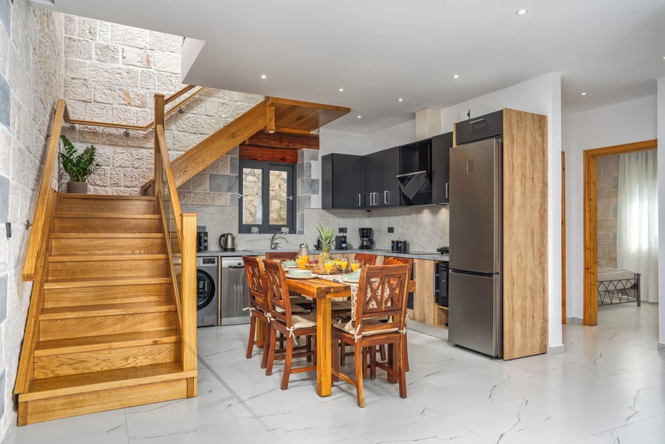 Villa | Private kitchen | Fridge, microwave, oven, stovetop