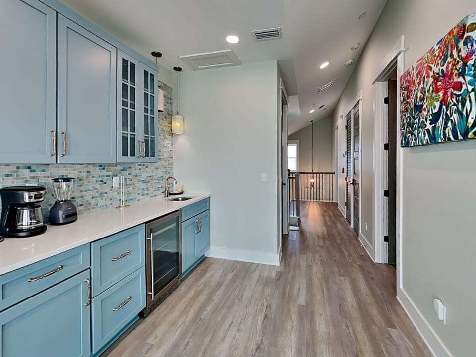 House, Multiple Beds, Pool Access, Ocean View (Breezy Beach) | Private kitchen | Coffee/tea maker