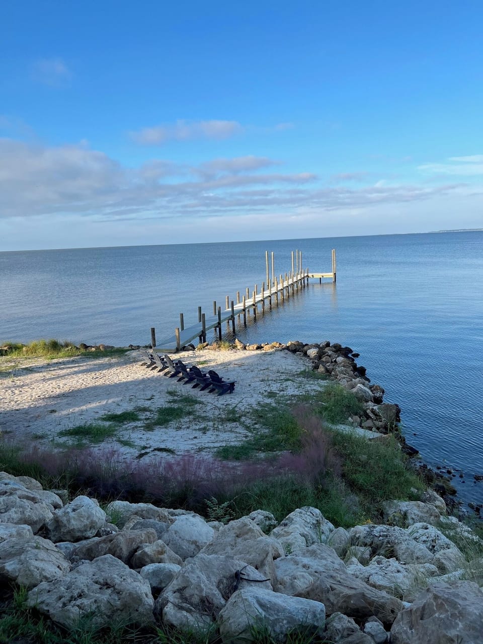 We now have a new pier, 165 feet out to  bay