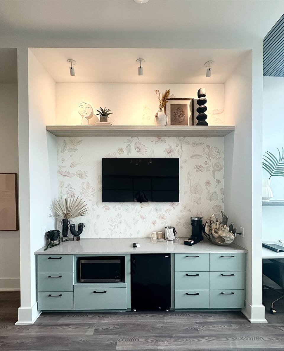 TV, Microwave, Fridge & Keurig