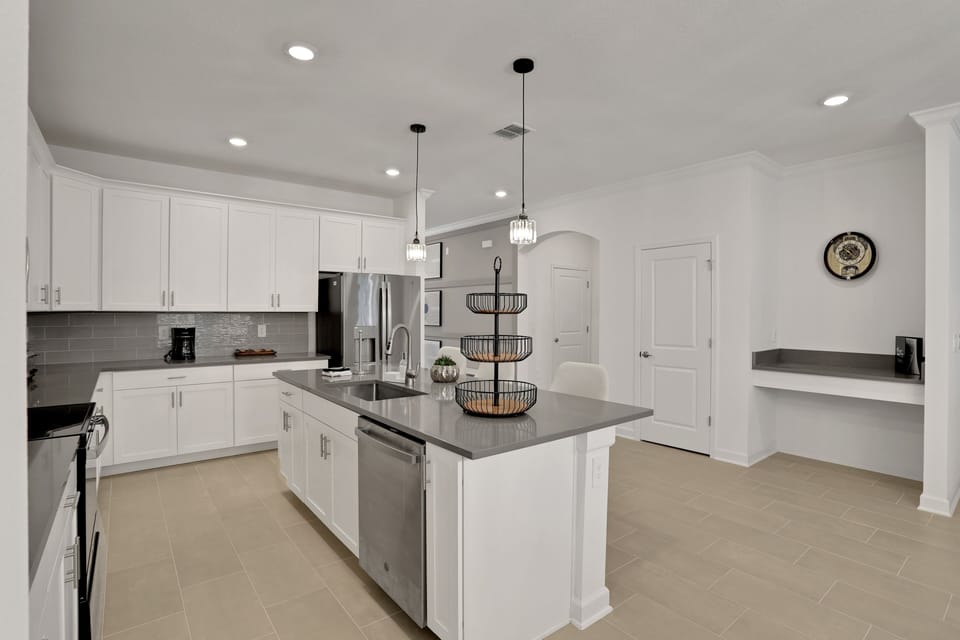 Indoors, Kitchen, Sink, Kitchen Island, Floor