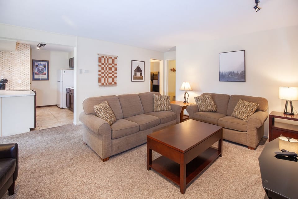 Chat with the cook while lounging in the living room!