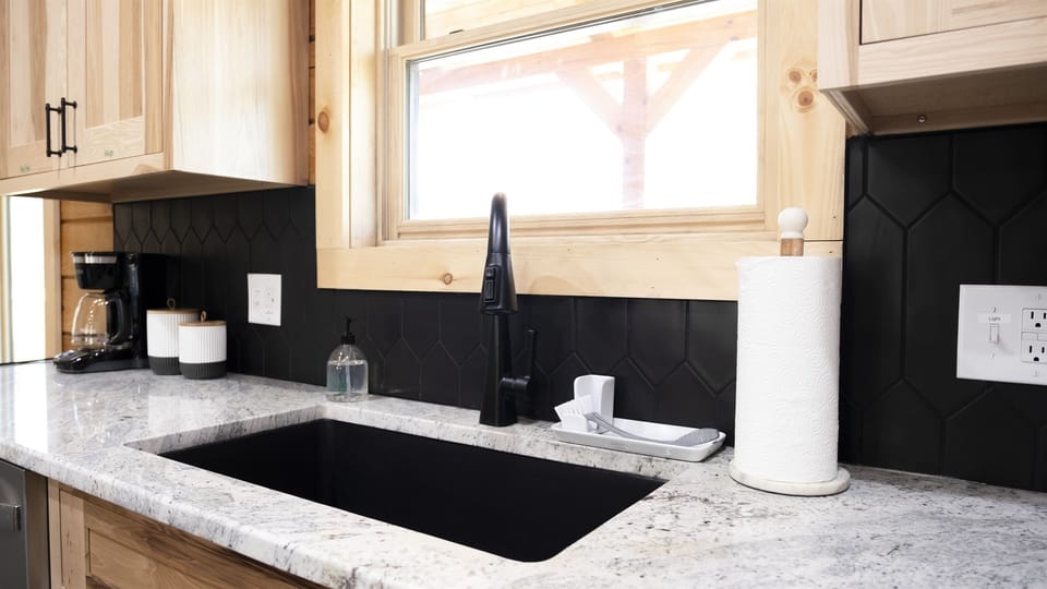 Dish soap, coffee, tea, paper towels provided