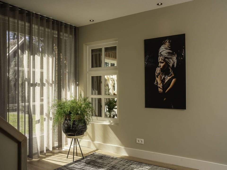 Property, Plant, Flowerpot, Houseplant, Building, Wood, Picture Frame, Textile, Interior Design, Lighting