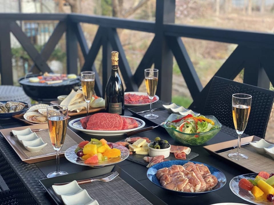 Dining scene on the deck