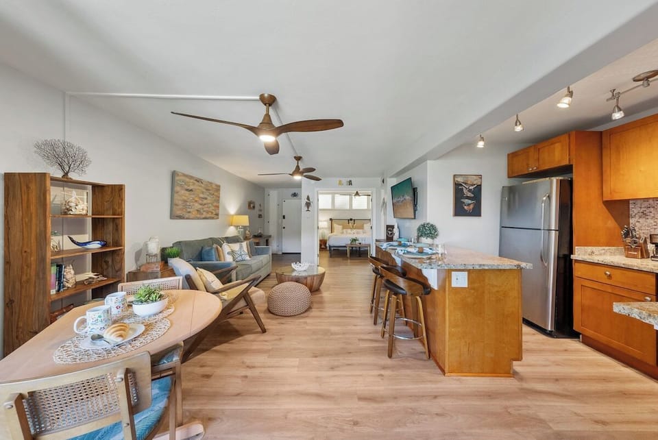 A functional and inviting kitchen-dining area perfect for family meals or entertaining guests