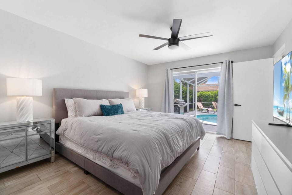 The primary suite is an oasis onto itself.