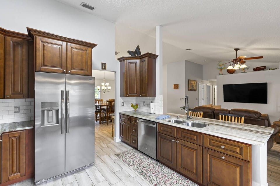 Kitchen Overlooking The Living Space