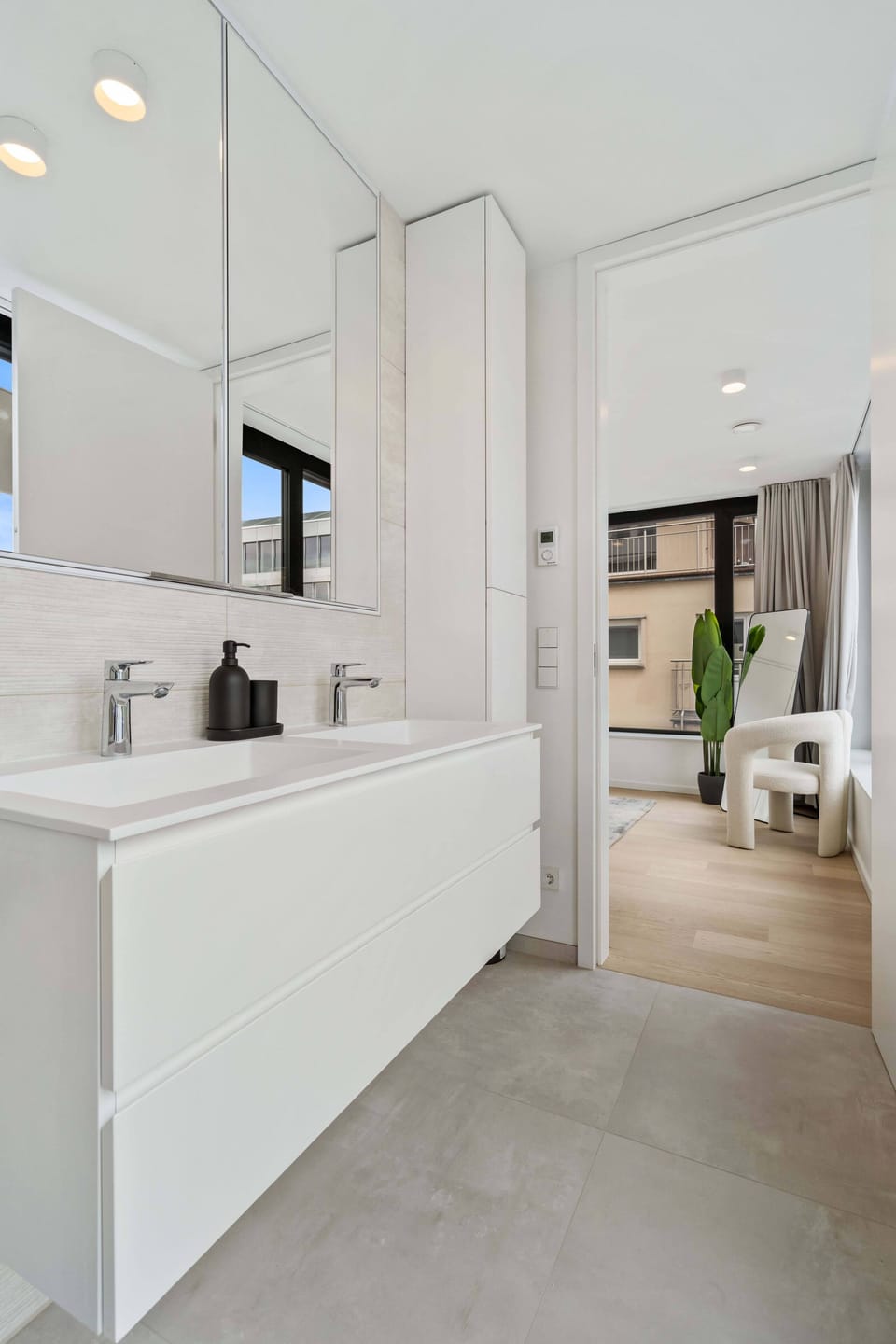 Sophistication meets function in our well-appointed bathroom vanity.