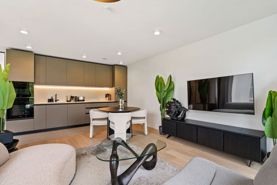 Dine, relax, and entertain in a space that's the epitome of urban chic.