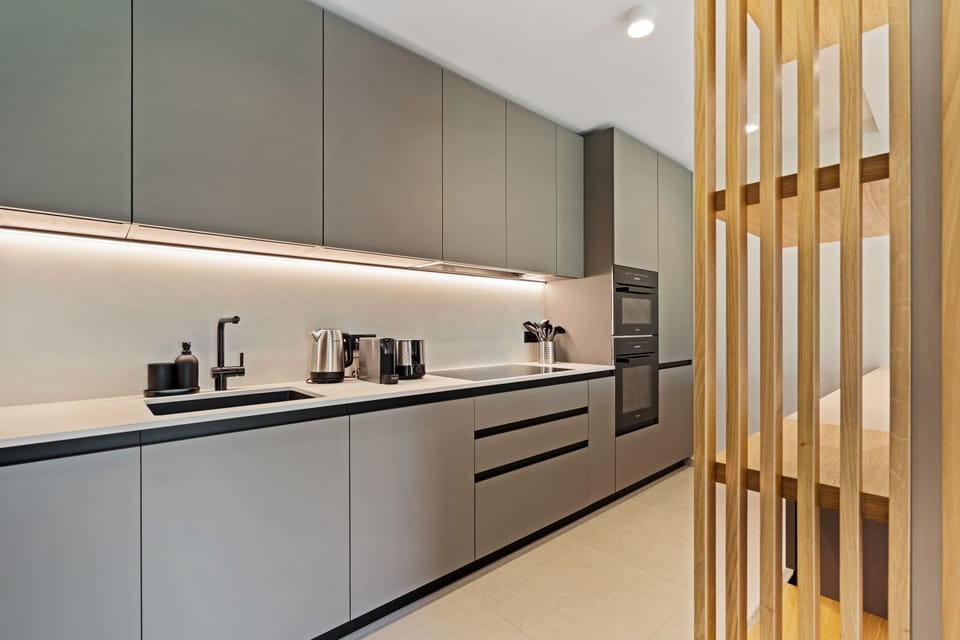 Sleek, modern kitchen — the perfect place to brew your morning coffee.